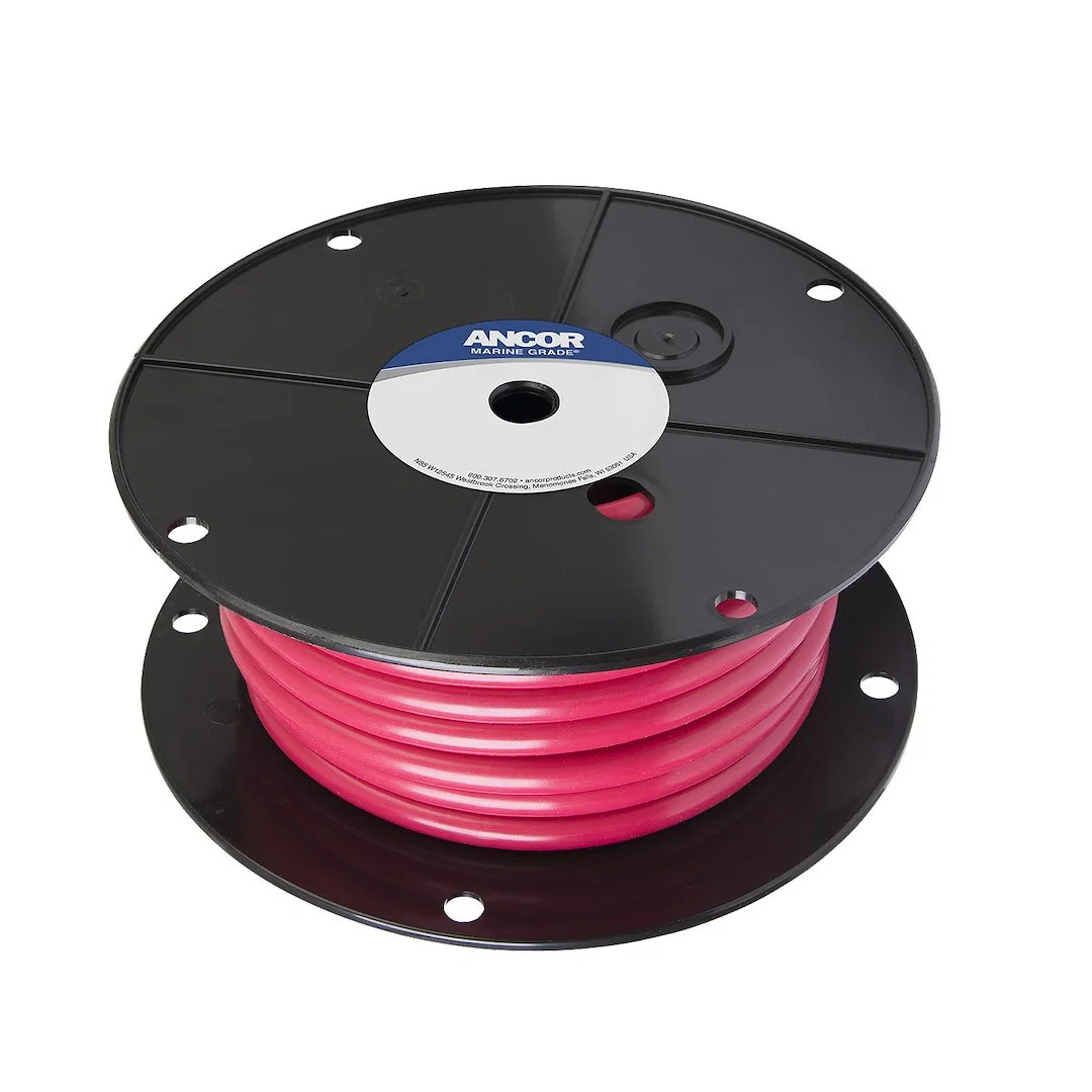 115510 – ANCOR Battery Cable, Without Terminal Red Positive Tinned Copper Conductor/ PVC Insulation 100 Foot Spool 1 ...